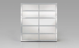 Architectural Series Model 902 with Full View Windows with Frosted Glass in Clear Aluminum Finish