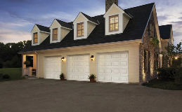 Classic Steel Garage Doors | Elegant Short panel design with no windows in White Finish